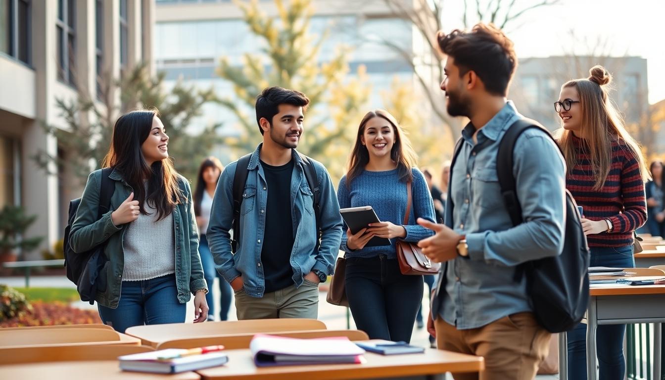 Students collaborating in study space